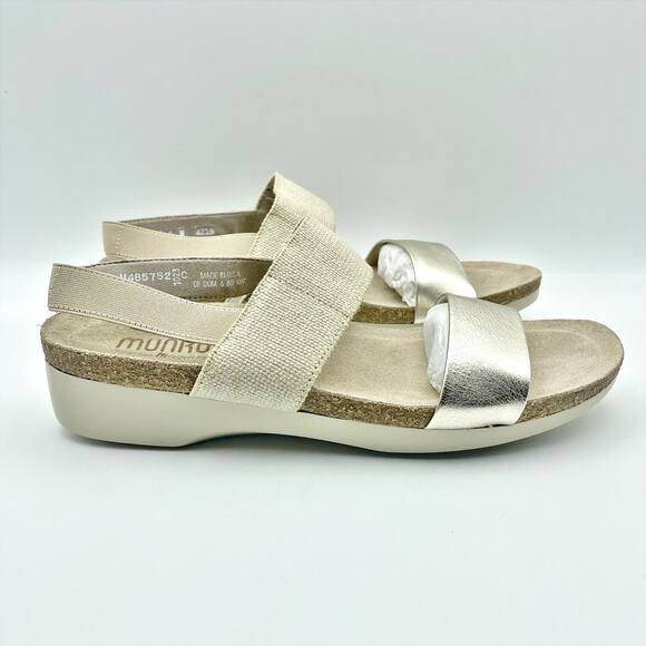 Munro Womens Pisces Casual Sandal US 10 N EU 40.5 Gold Leather Slingback NIB - Picture 3 of 12